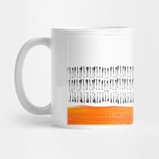 Abstract Pattern Gray White And Orange Mug